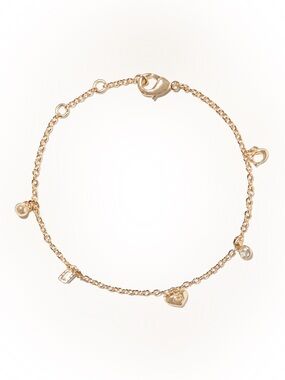 Coach Charm Bracelet Gold Dainty 14 k Gold Plated